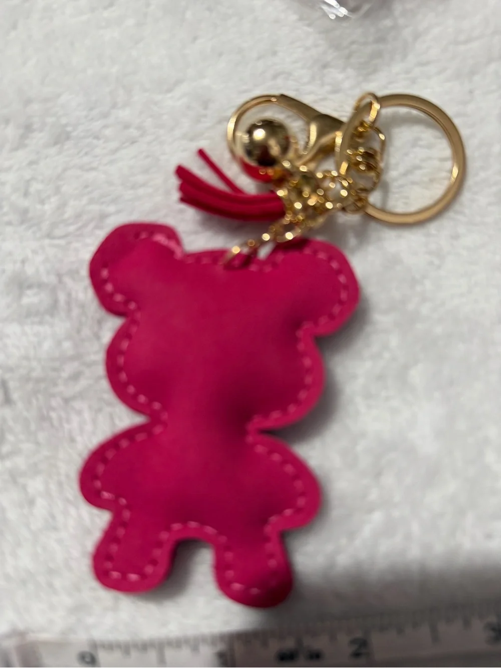 Hot Pink Bling Teddy Bear Keychain or Charm